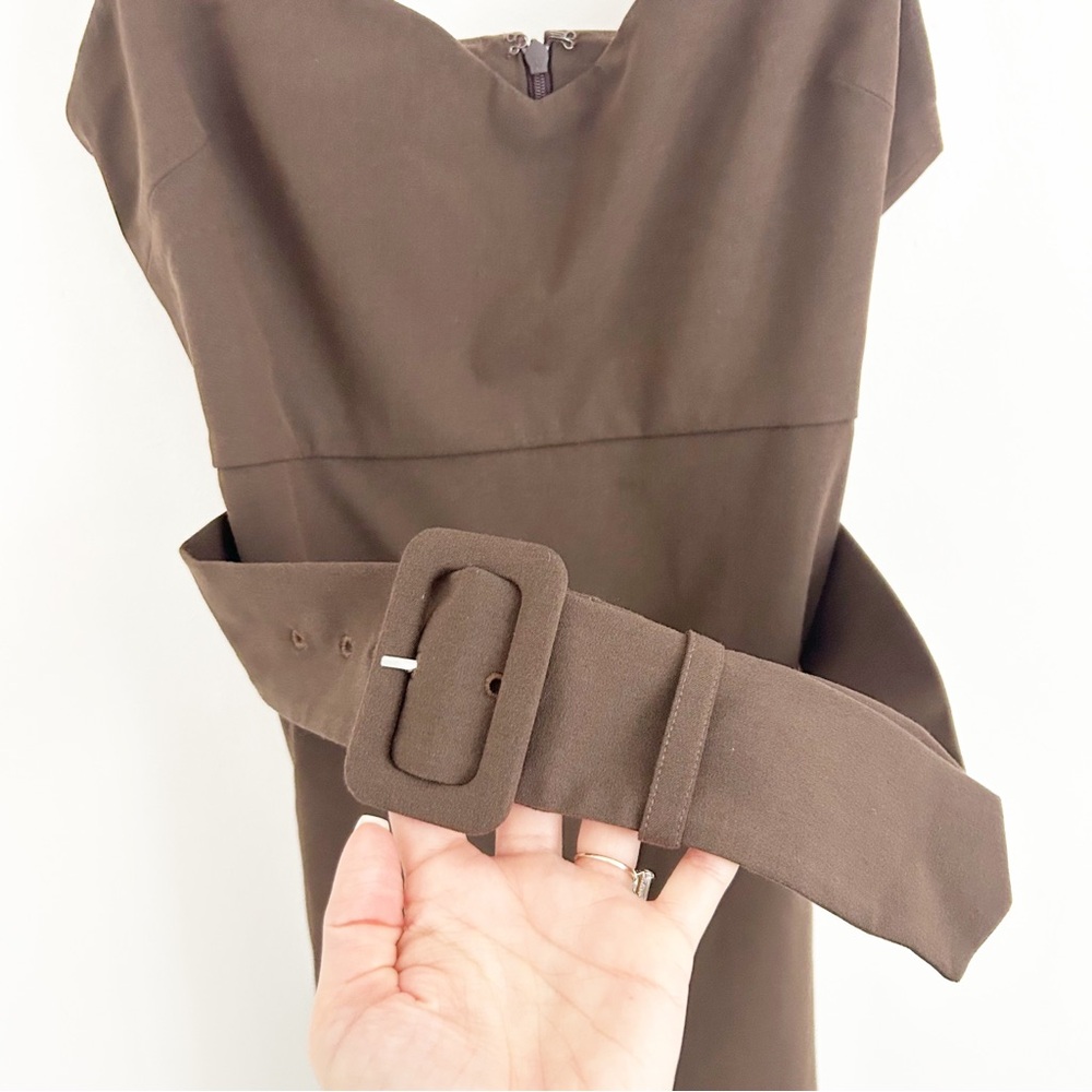 Reformation Huxley Belted Mini Dress in Chestnut Brown Size 4 - Picture 6 of 13
